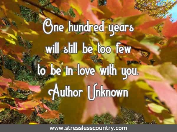 One hundred years will still be too few to be in love with you.