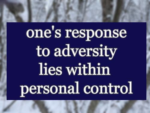 one's response to adversity lies within personal control