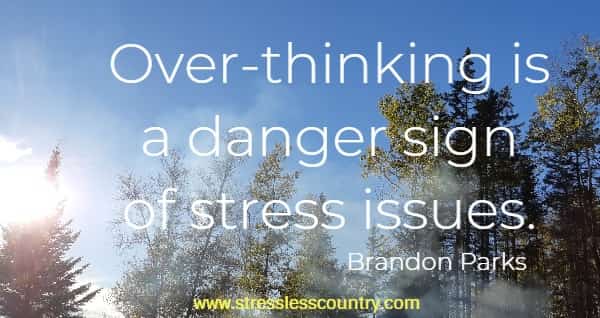 Over-thinking is a danger sign of stress issues.