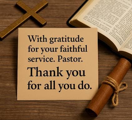 With gratitude for your faithful service. Pastor. Thank you for all you do.