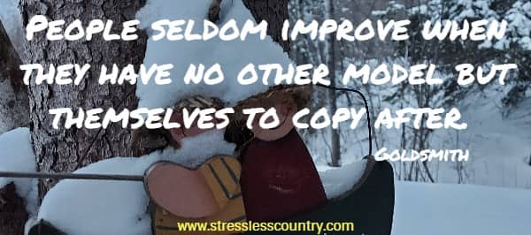 People seldom improve when they have no other model but themselves to copy after.