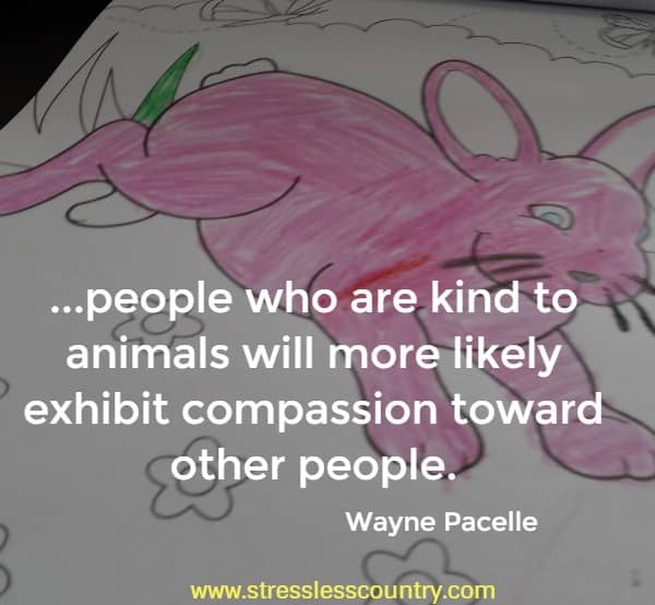 ...people who are kind to animals will more likely exhibit compassion toward other people.