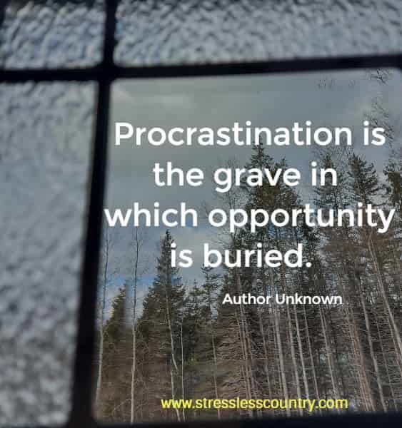 Procrastination is the grave in which opportunity is buried.