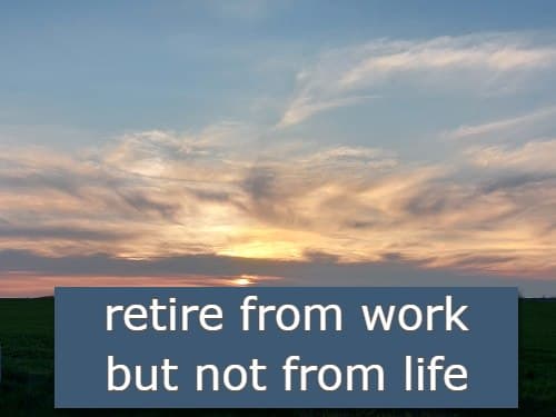 retire from work but not from life