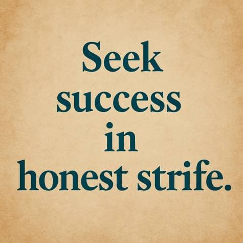 seek success in honest strife