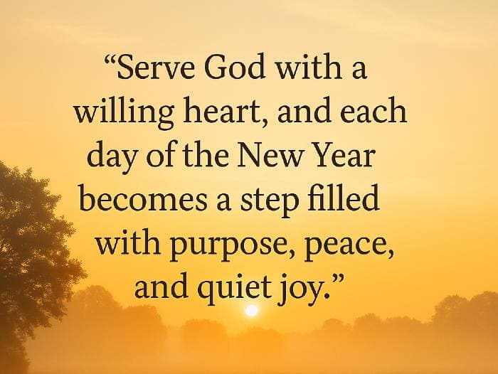 Serve God with a willing heart, and each day of the New Year becomes a step filled with purpose, peace, and quiet joy.