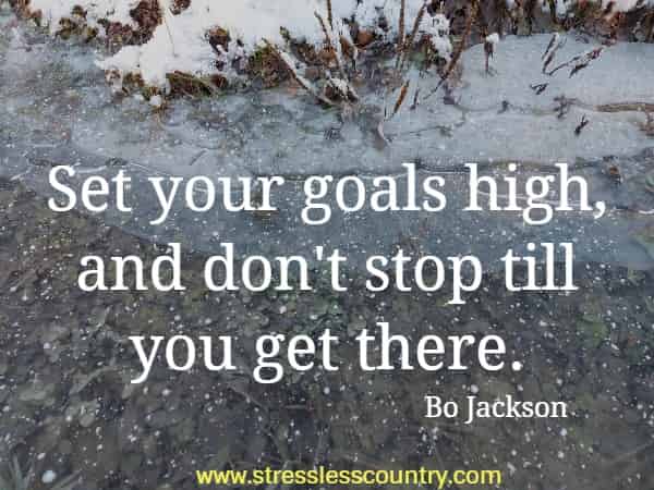 Set your goals high, and don't stop till you get there.