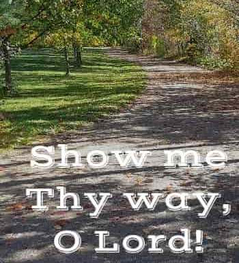 Show me Thy way, O Lord!