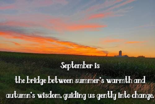 September is the bridge between summer’s warmth and autumn’s wisdom, guiding us gently into change.