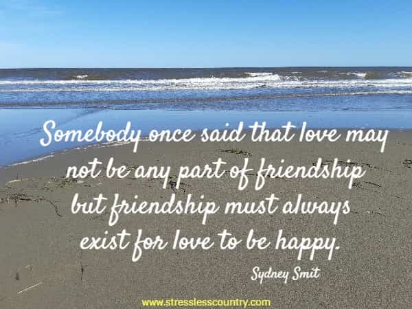 Somebody once said that love may not be any part of friendship but friendship must always exist for love to be happy.