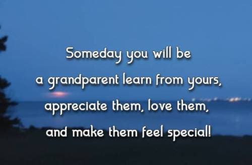 Someday you will be a grandparent learn from yours, appreciate them, love them, and make them feel special!