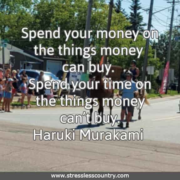 Spend your money on the things money can buy. Spend your time on the things money can’t buy.