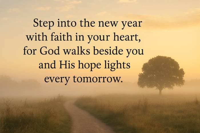 Step into the new year with faith in your heart, for God walks beside you and His hope lights every tomorrow.
