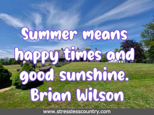 Summer means happy times and good sunshine. Brian Wilson