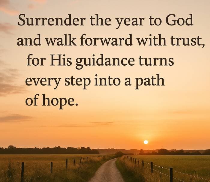Surrender the year to God and walk forward with trust, for His guidance turns every step into a path of hope.