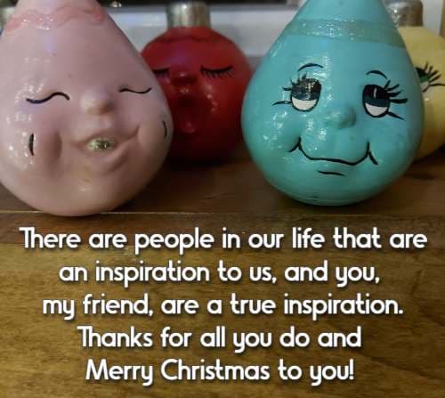 There are people in our life that are an inspiration to us, and you, my friend, are a true inspiration. Thanks for all you do and Merry Christmas to you!
