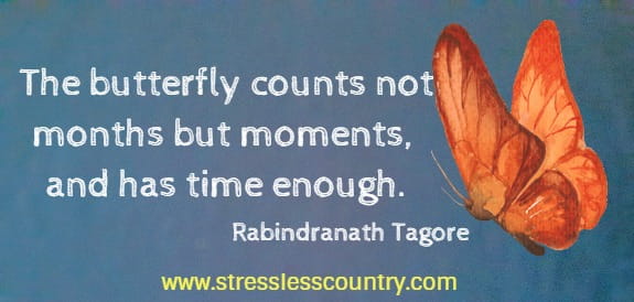 	The butterfly counts not months but moments, and has time enough.