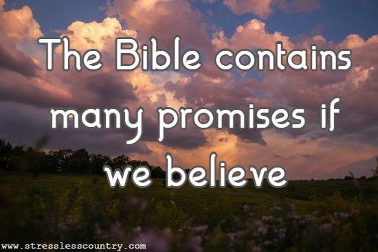 The Bible contains many promises if we believe