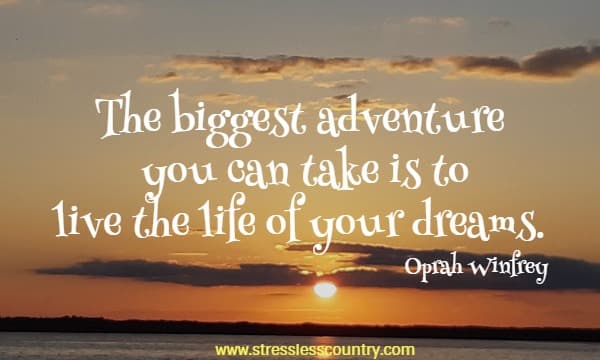 The biggest adventure you can take is to live the life of your dreams.