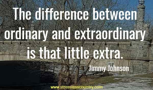 The difference between ordinary and extraordinary is that little extra.