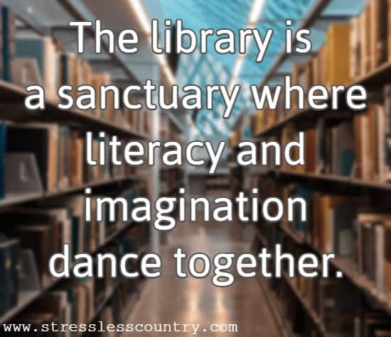 The library is a sanctuary where literacy and imagination dance together.