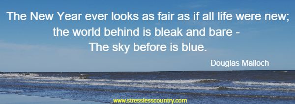 The New Year ever looks as fair as if all life were new; the world behind is bleak and bare - The sky before is blue.