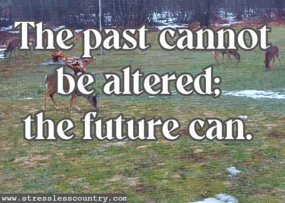 The  past  cannot  be  altered; the  future  can.