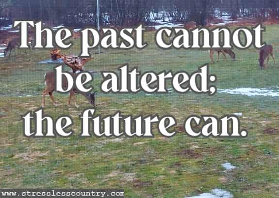 The past cannot be altered; the future can.