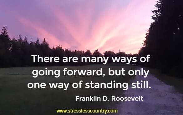 There are many ways of going forward, but only one way of standing still.