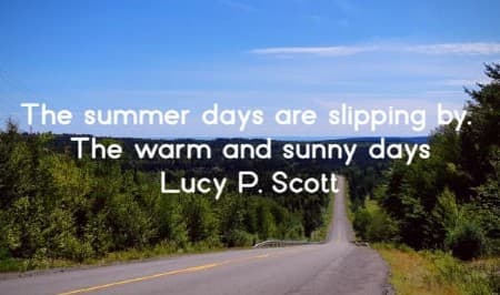 The summer days are slipping by. The warm and sunny days
