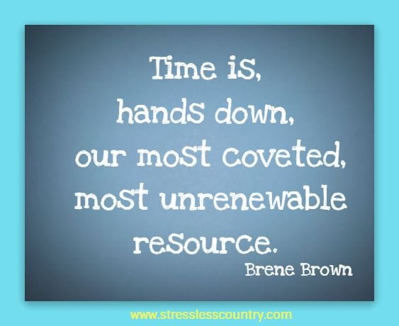 Time is, hands down, our most coveted, most unrenewable resource.