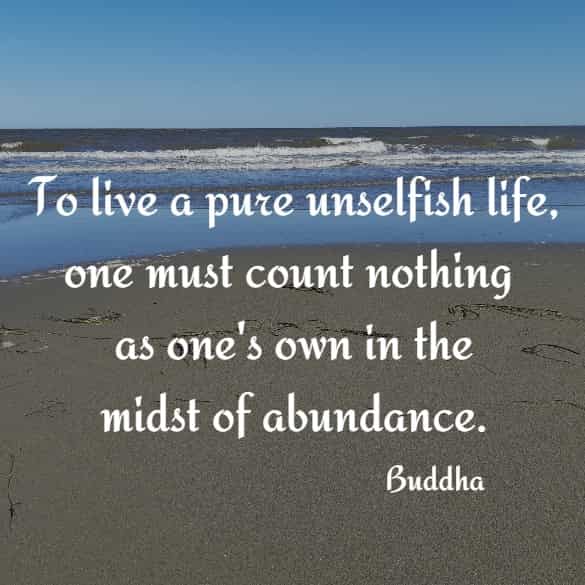 To live a pure unselfish life, one must count nothing as one's own in the midst of abundance.