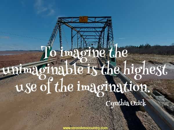 To imagine the unimaginable is the highest use of the imagination.