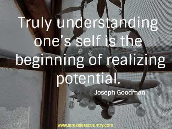 Truly understanding one’s self is the beginning of realizing potential.