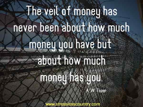 The veil of money has never been about how much money you have but about how much money has you.