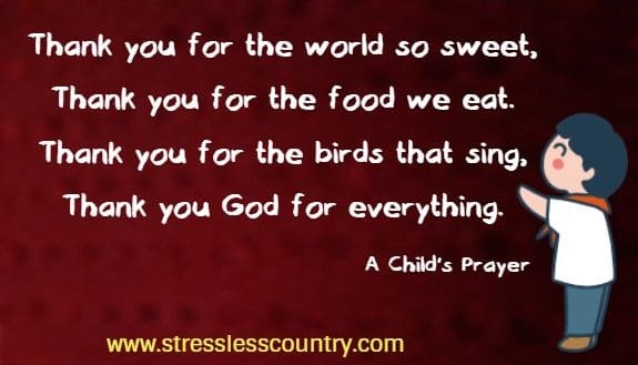 A Childs Prayer of Thanksgiving