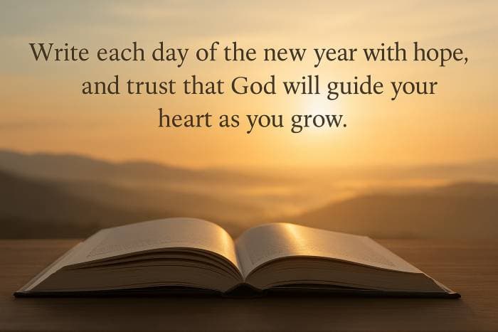 Write each day of the new year with hope, and trust that God will guide your heart as you grow.