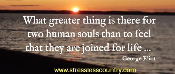 what greater thing is there for two human souls than to feel that they are joined for life