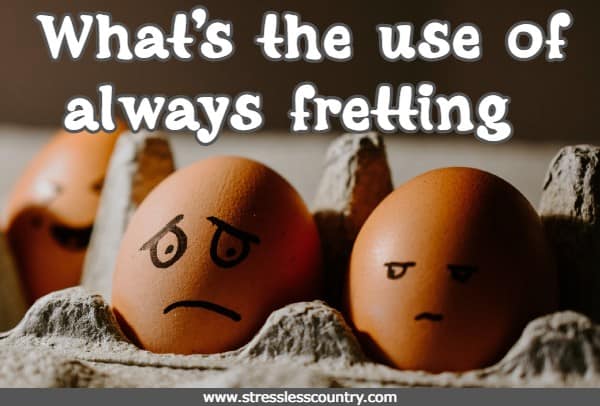 What's the use of always fretting 
