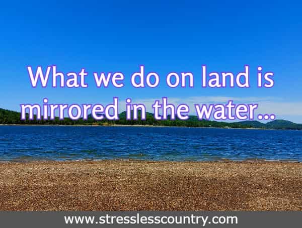 What we do on land is mirrored in the water... 