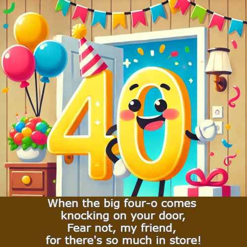 When the big four-o comes knocking on your door, Fear not, my friend, for there's so much in store!