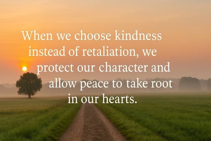 When we choose kindness instead of retaliation, we protect our character and allow peace to take root in our hearts.