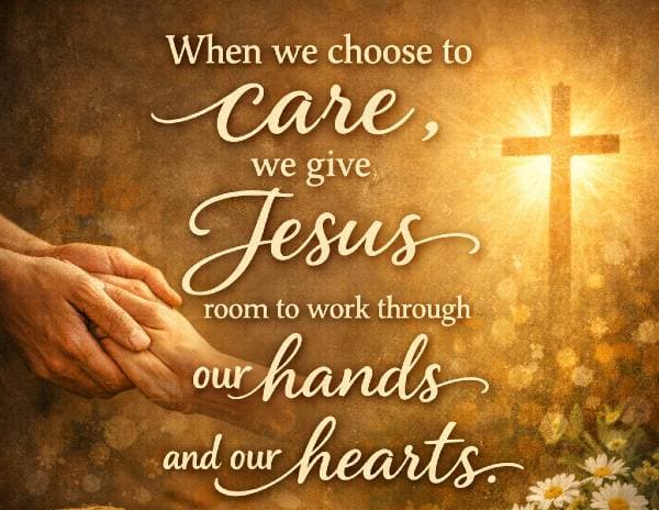 When we choose to care, we give Jesus room to work through our hands and our hearts.