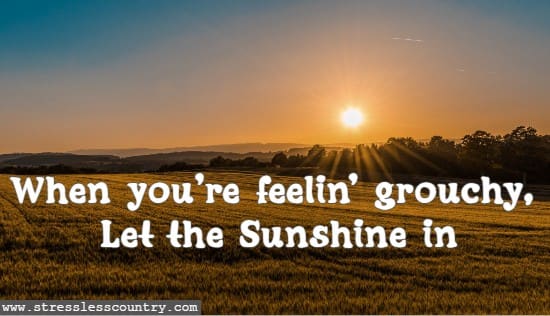 When you're feelin' grouchy, Let the Sunshine in