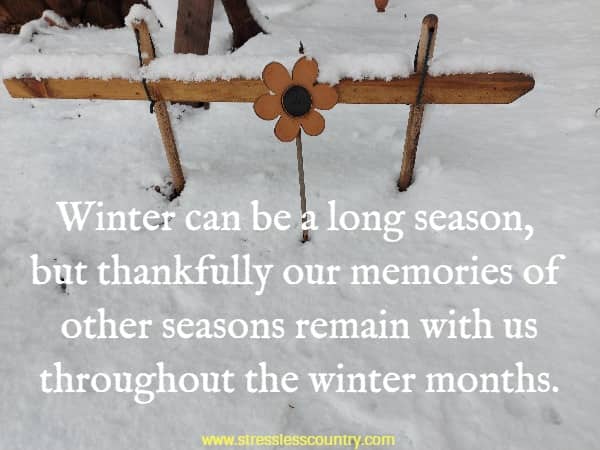Winter can be a long season, but thankfully our memories of other seasons remain with us throughout the winter months.