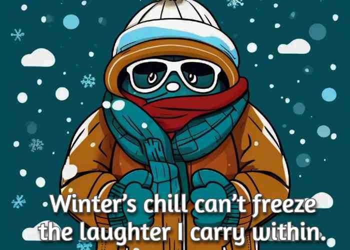Winter’s chill can’t freeze the laughter I carry within