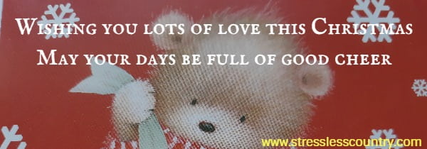 Wishing you lots of love this Christmas May your days be full of good cheer