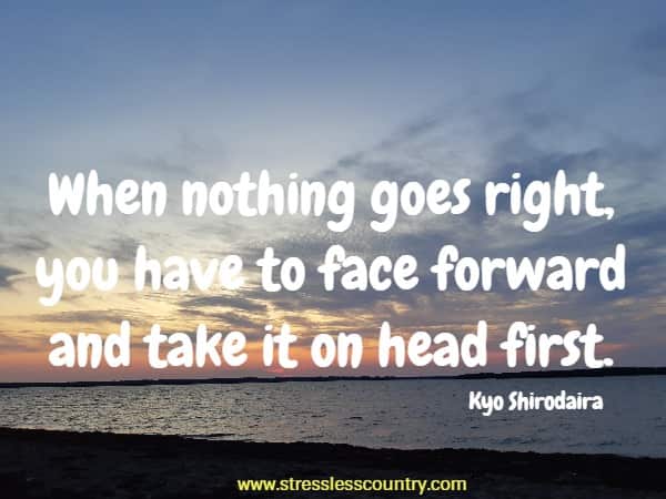 When nothing goes right, you have to face forward and take it on head first.