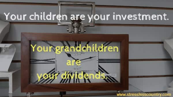 Your children are your investment. Your grandchildren are your dividends
