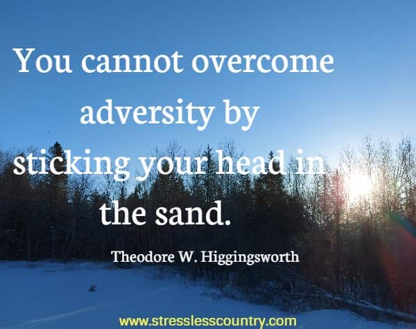 You cannot overcome adversity by sticking your head in the sand.